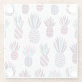 Sommercamps: Ananas Muster, farbenfrohe Punkte Glasuntersetzer (Rückseite)