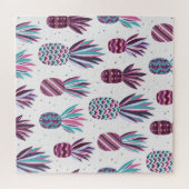 Sommercamps: Ananas Muster, farbenfrohe Punkte Puzzle (Horizontal)