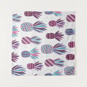 Sommercamps: Ananas Muster, farbenfrohe Punkte Wandteppich (Vorderseite (Horizontal))