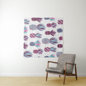 Sommercamps: Ananas Muster, farbenfrohe Punkte Wandteppich (Beispiel (Horizontal))