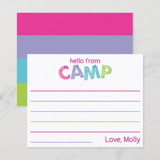 Sommercampus-Schreibwaren Rustikal Holz Rosa Mädch (Vorne/Hinten)
