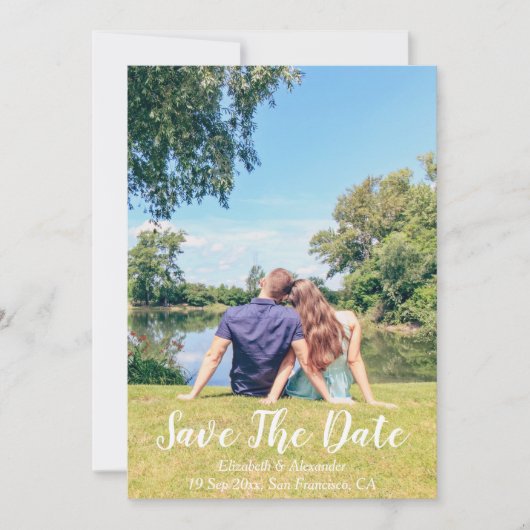 Sommercard "Lakeside Hütte" Save the Date Einladung (Vorderseite)