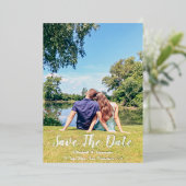 Sommercard "Lakeside Hütte" Save the Date Folieneinladung (Stehend vorne)