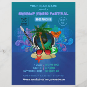 Sommerclub-Strandparty - Foto- und Logo-Einladung Flyer