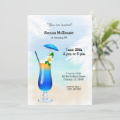 Sommercocktail Einladung (Stehend Vorderseite)