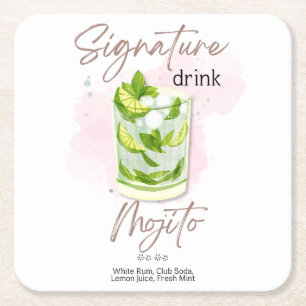 Sommercocktail in Watercolor Rechteckiger Pappuntersetzer