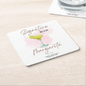 Sommercocktail in Watercolor Rechteckiger Pappuntersetzer (angewinkelt)