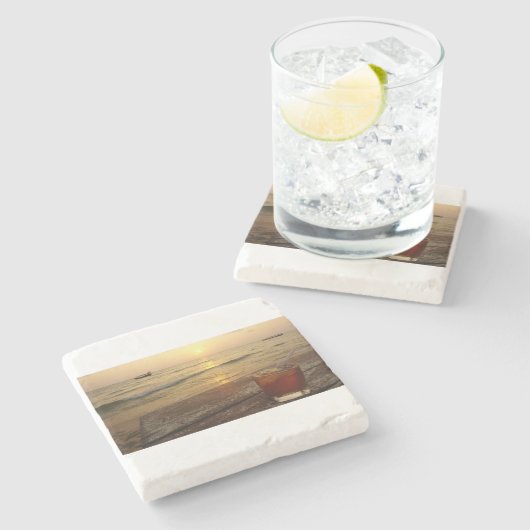 Sommercocktail Steinuntersetzer (Seitenansicht)