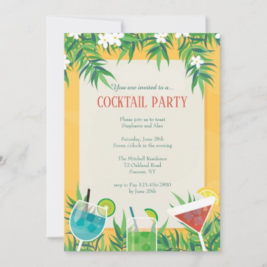 Sommercocktails Einladung (Vorderseite)