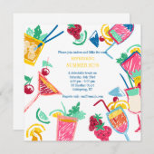 Sommercocktails Einladung (Vorne/Hinten)