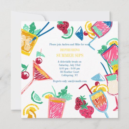 Sommercocktails Einladung (Vorderseite)