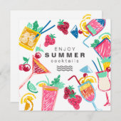 Sommercocktails Einladungen (Vorne/Hinten)