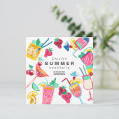 Sommercocktails Einladungen (Stehend Vorderseite)