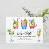 Sommercocktails Geburtstagsparty Einladung (Stehend Vorderseite)