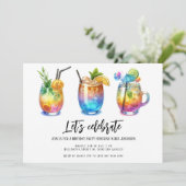 Sommercocktails Geburtstagsparty Einladung (Stehend Vorderseite)