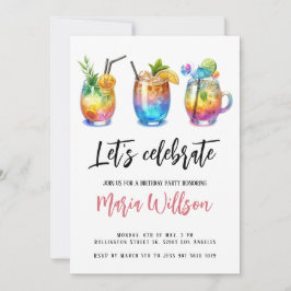Sommercocktails Geburtstagsparty Einladung