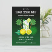 Sommercocktails Party Einladung (Stehend Vorderseite)