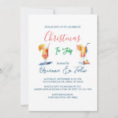 Sommercocktails zu Weihnachten im Juli Einladung (Vorderseite)