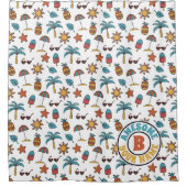 Sommercoconut Popsicle Sonnenbrille Ananas Strand Duschvorhang (Vorderseite)