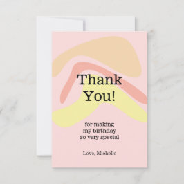 Sommercreme Rosa Niedlich Personalisiert Dankeskarte