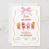Sommercreme Schrei 4 Eis Creme 4. Geburtstag Einladung (Vorderseite)