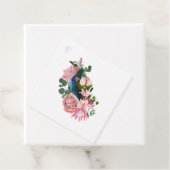 Sommerdesign mit Vogel- und rosa Blume. Geschenkanhänger (Beispiel)