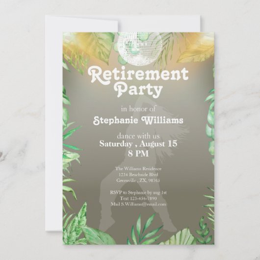 Sommerdisco Dschungel Einladung (Vorderseite)