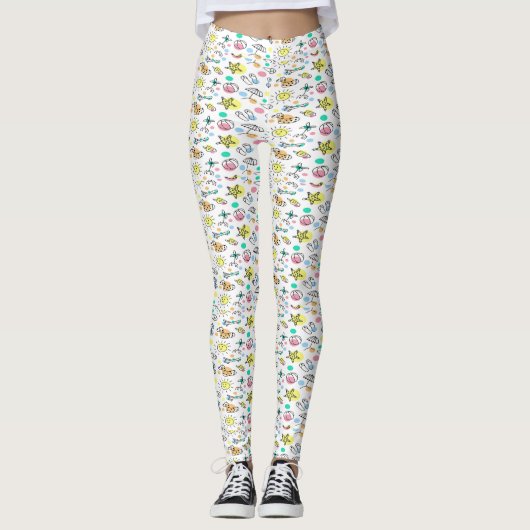 Sommerdoodmuster Leggings (Vorderseite)