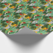 Sommerdschungel: Helles Palmmuster. Geschenkpapier (Ecke)