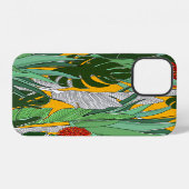 Sommerdschungel: Helles Palmmuster. iPhone Hülle (Rückseite (Horizontal))