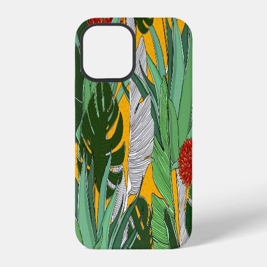 Sommerdschungel: Helles Palmmuster. iPhone Hülle (Rückseite)