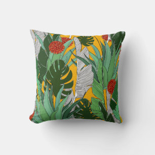 Sommerdschungel: Helles Palmmuster. Kissen