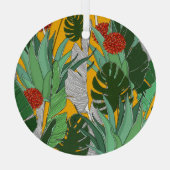 Sommerdschungel: Helles Palmmuster. Ornament Aus Glas (Rückseite)