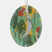 Sommerdschungel: Helles Palmmuster. Ornament Aus Glas (Vorderseite Rechts)
