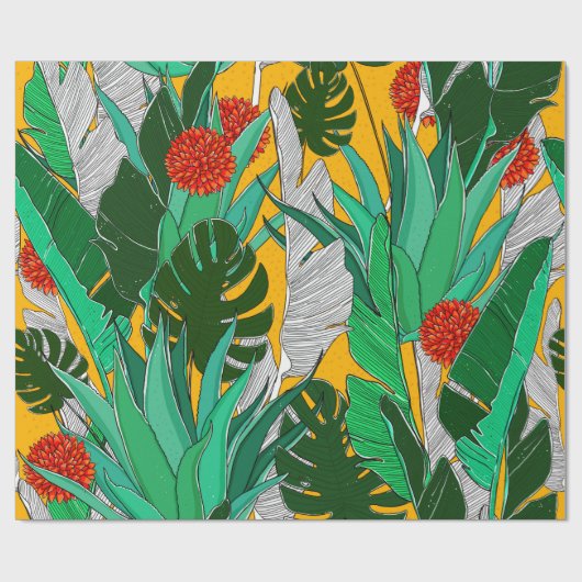 Sommerdschungelmuster mit hellen Farben. Dschungel Geschenkpapier (Flach)