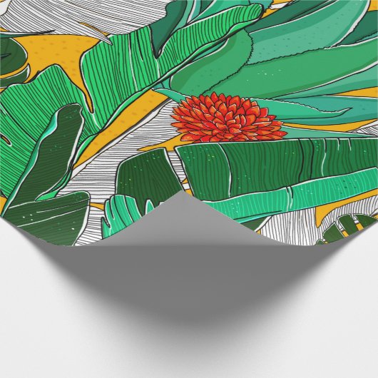 Sommerdschungelmuster mit hellen Farben. Dschungel Geschenkpapier (Ecke)