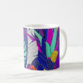 Sommerdschungelmuster mit hellen Farben. Dschungel Kaffeetasse (VorderseiteRechts)