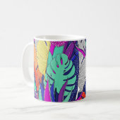 Sommerdschungelmuster mit hellen Farben. Dschungel Kaffeetasse (Vorderseite Links)