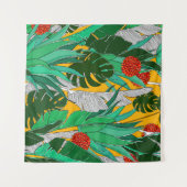 Sommerdschungelmuster mit hellen Farben. Dschungel Wandteppich (Vorderseite (Horizontal))