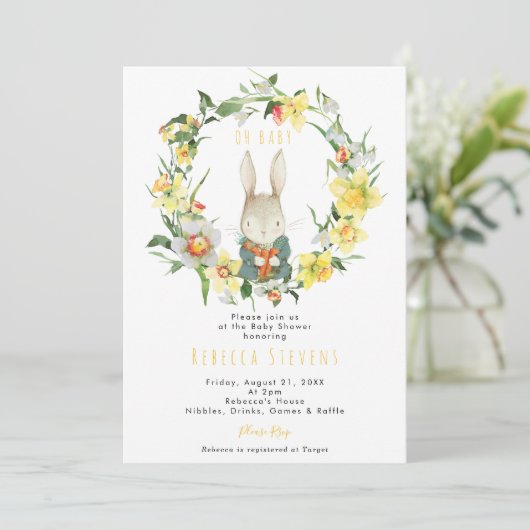 Sommerdusche im Frühling Einladung (Stehend Vorderseite)