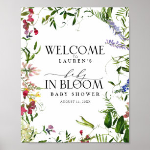 Sommerdusche Wildblume Wasserfarben Blütendusche W Poster