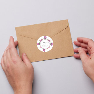 Sommerduschelblumenhochzeit Runder Aufkleber