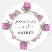 Sommerduschelblumenhochzeit Runder Aufkleber (Vorderseite)