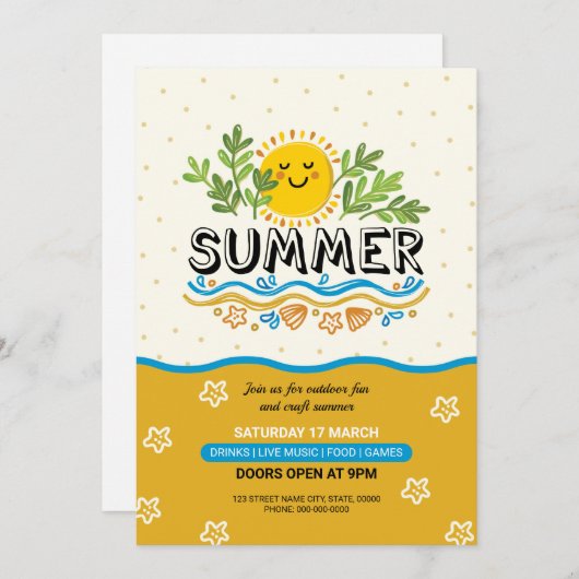 Sommereinladung Flyer Einladung (Vorne/Hinten)