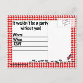 Sommereinladung für GRILLEN 4. Juli Einladungspostkarte (Rückseite)