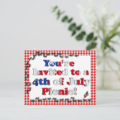 Sommereinladung für GRILLEN 4. Juli Einladungspostkarte (Stehend Vorderseite)