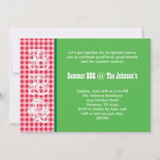 Sommereinladung zur GRILLEN Einladung (Vorderseite)