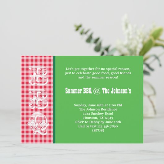 Sommereinladung zur GRILLEN Einladung (Stehend Vorderseite)