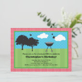 Sommereinladung zur GRILLEN Einladung (Stehend Vorderseite)