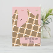 Sommereis Creme Cone Driving Pattern Geburtstag (Stehend Vorderseite)